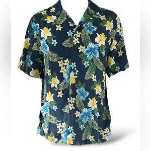 Floral button up short sleeve men
